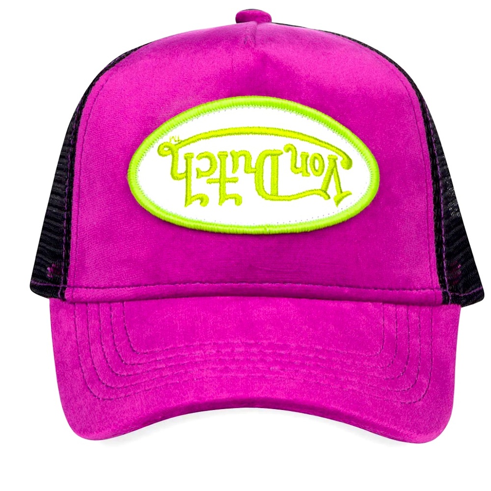 Von Dutch Purple Lime Velvet Crush Trucker Cap | NWT World Famous Edition
